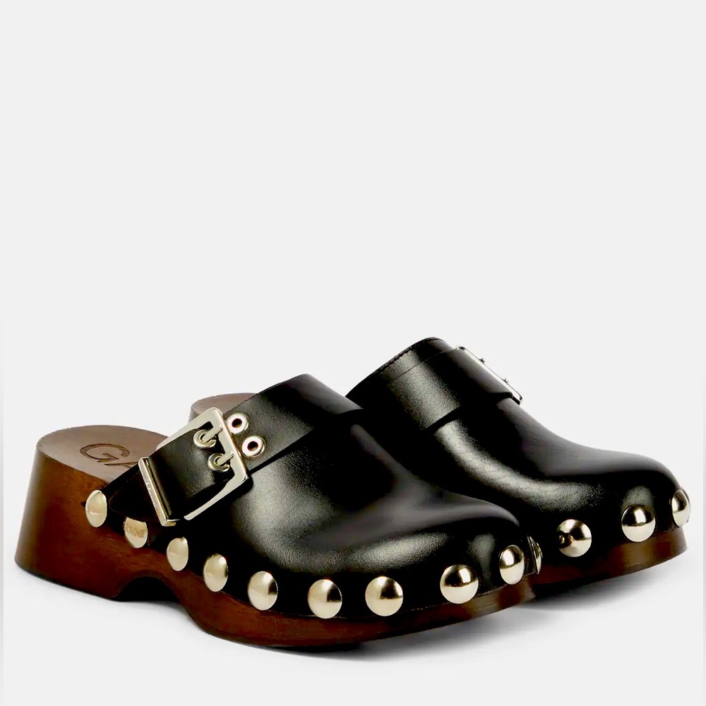Ganni embellished leather clogs new 39 - Picture 3 of 14